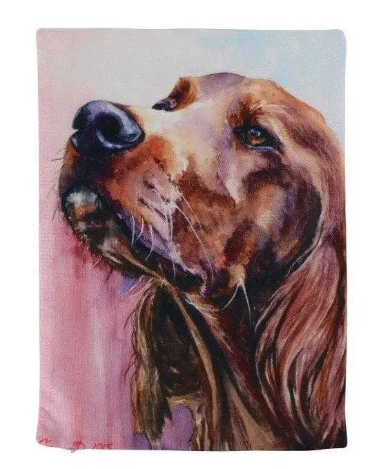 Dog | Irish Setter Watercolor | 12x16 | Pillow Cover | Dogs | Home Décor | Custom Dog Pillow | Irish Sett  | Dog Lover Gift | Dog Mom Gift by UniikPillows - Image 2