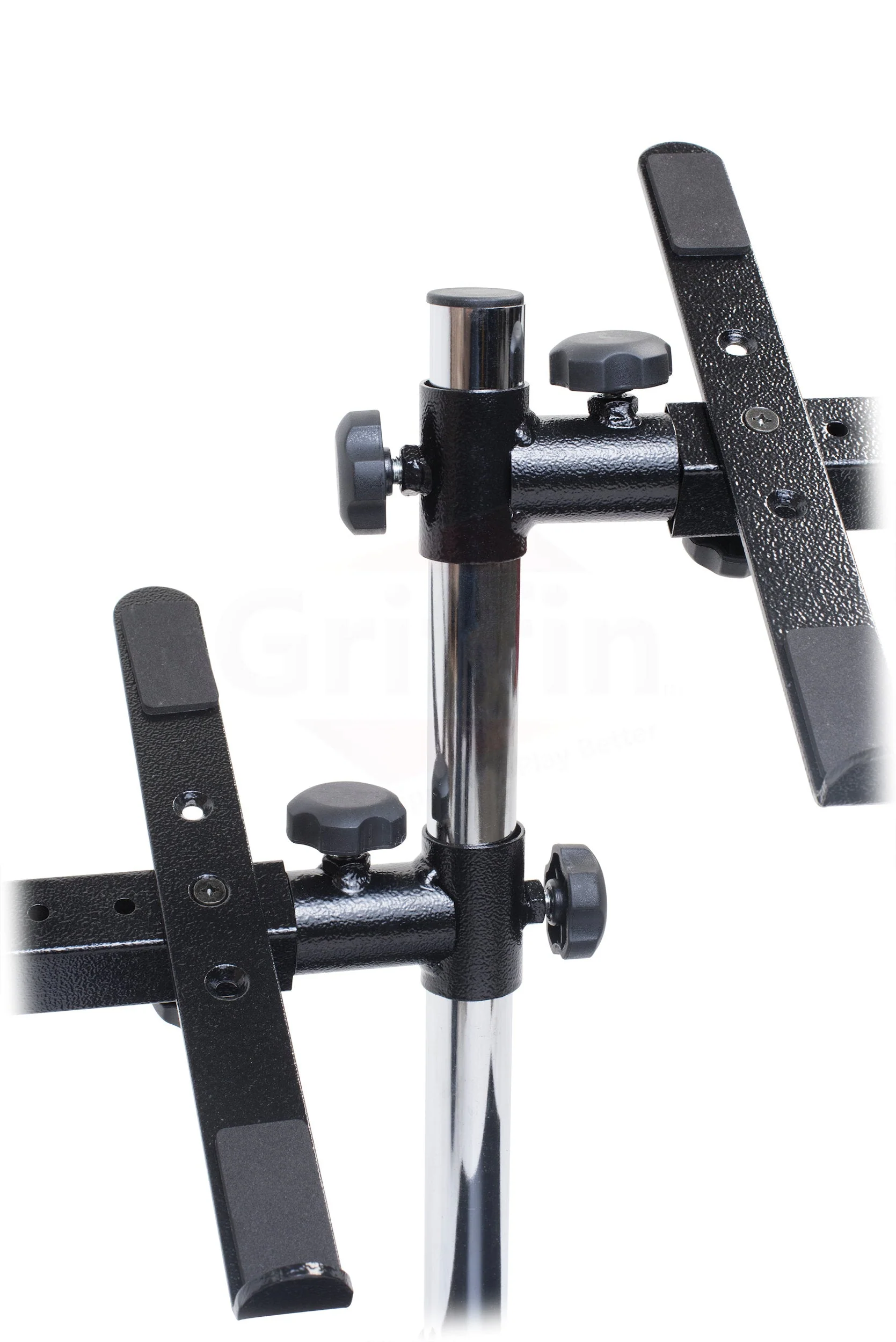 Double DJ Laptop Stand by FAT TOAD - 2 Tier PC Table Holder - Portable Computer Clamp Equipment Rack with Duel Mounts for Studio Mixers, Controllers by GeekStands.com - Image 3