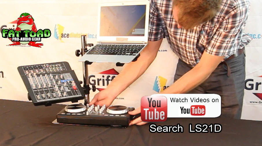 Double DJ Laptop Stand by FAT TOAD - 2 Tier PC Table Holder - Portable Computer Clamp Equipment Rack with Duel Mounts for Studio Mixers, Controllers by GeekStands.com - Image 7