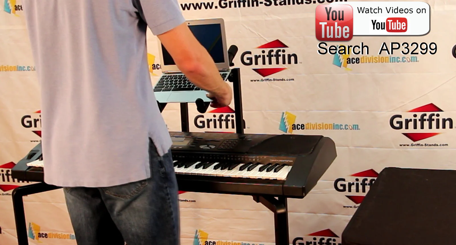 Double Piano Keyboard & Laptop Stand by GRIFFIN - 2 Tier/Dual Portable Studio Mixer Rack for Turntables, DJ Coffins, Speakers, Digital Music Gear by GeekStands.com - Image 11