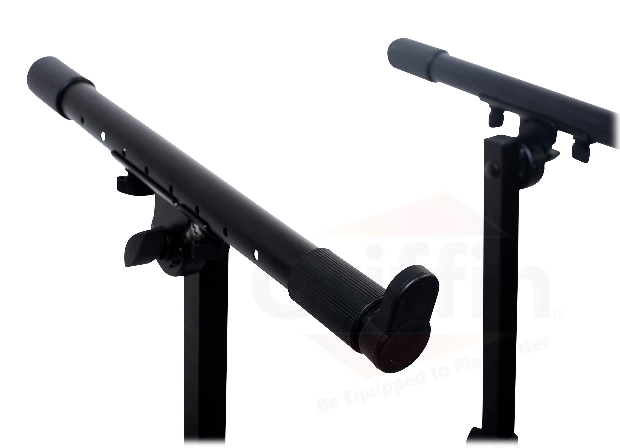 Double Piano Keyboard & Laptop Stand by GRIFFIN - 2 Tier/Dual Portable Studio Mixer Rack for Turntables, DJ Coffins, Speakers, Digital Music Gear by GeekStands.com - Image 3
