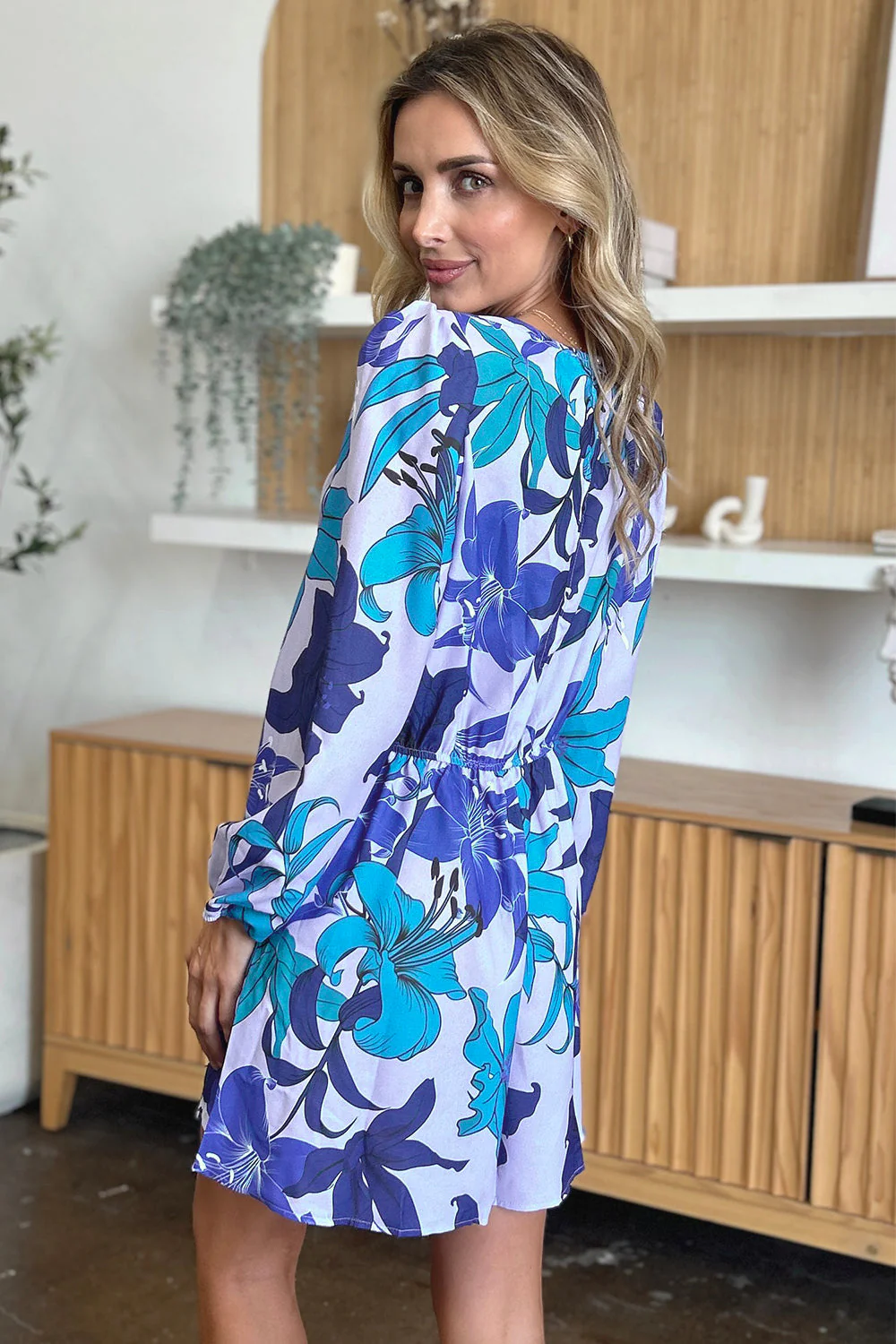 Double Take Full Size Floral Long Sleeve Romper with Pockets - Image 9