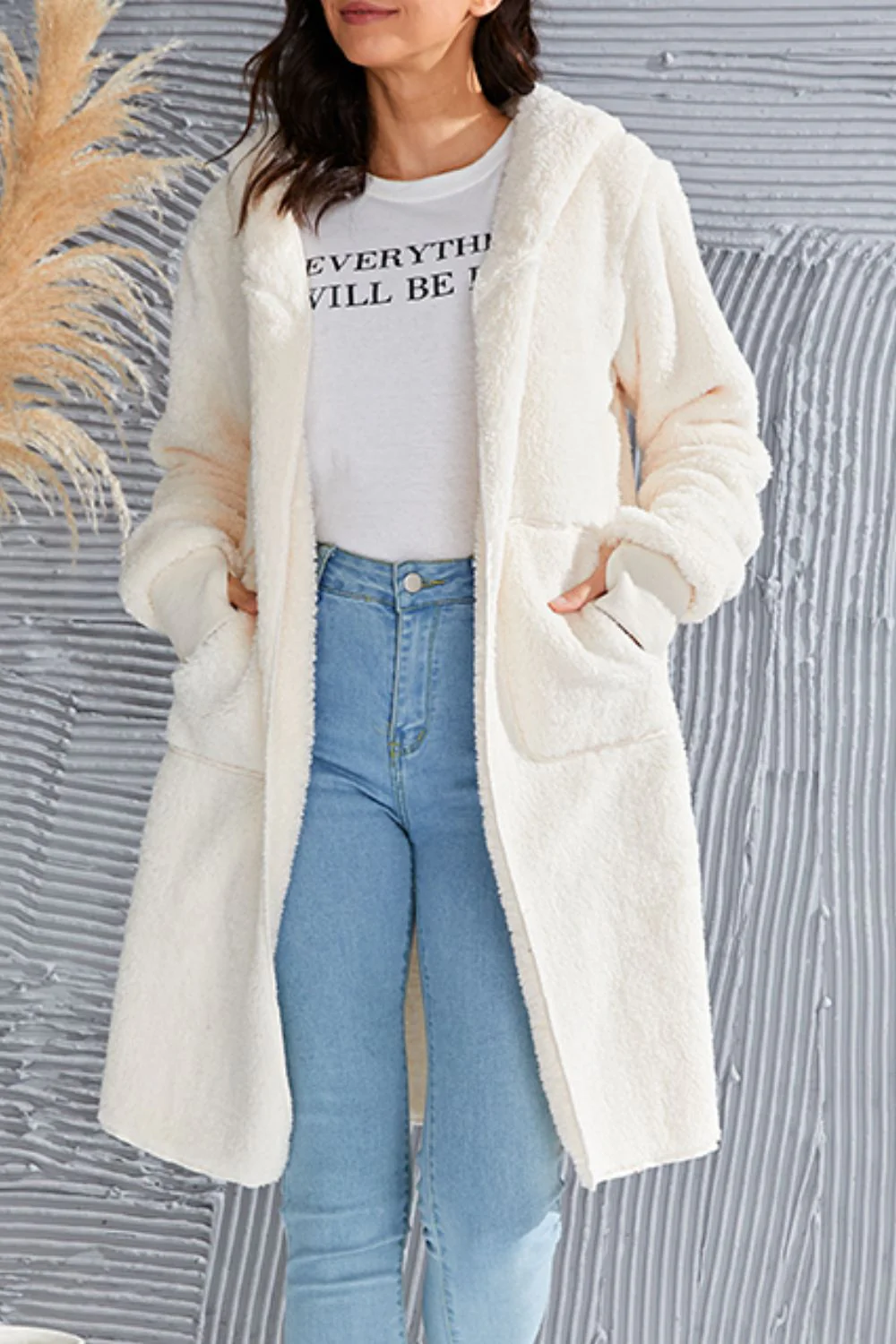 Double Take Full Size Hooded Teddy Bear Jacket with Thumbholes - Image 13