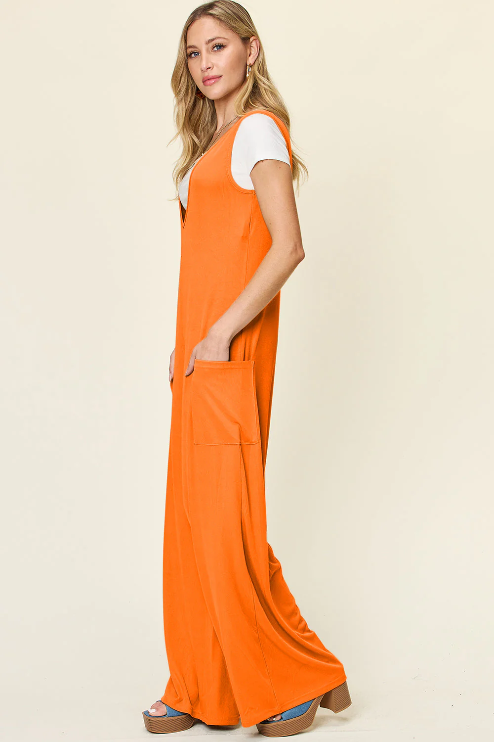 Double Take Full Size Sleeveless Wide Leg Jumpsuit with Pockets - Image 17