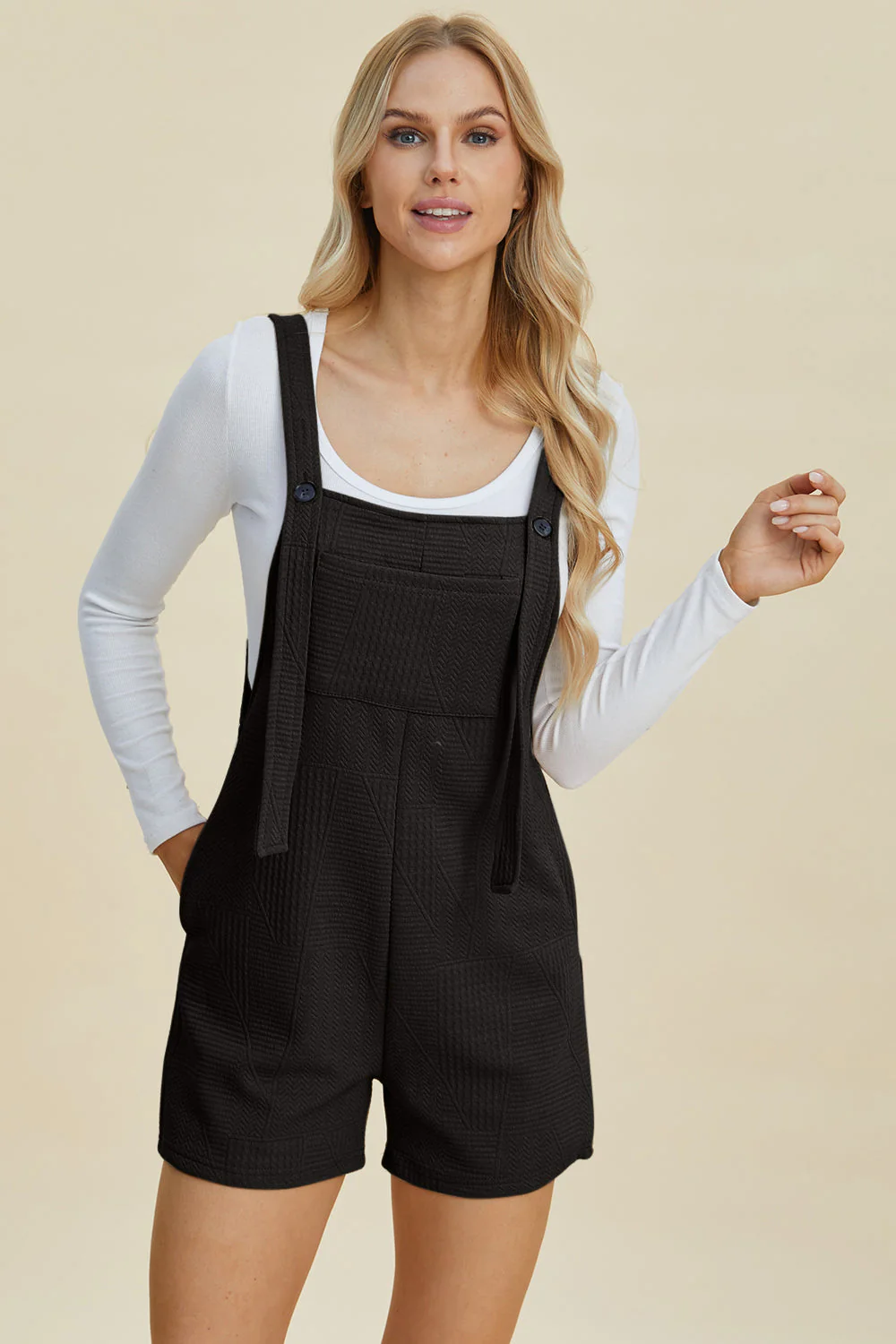 Double Take Full Size Texture Sleeveless Romper - Image 16