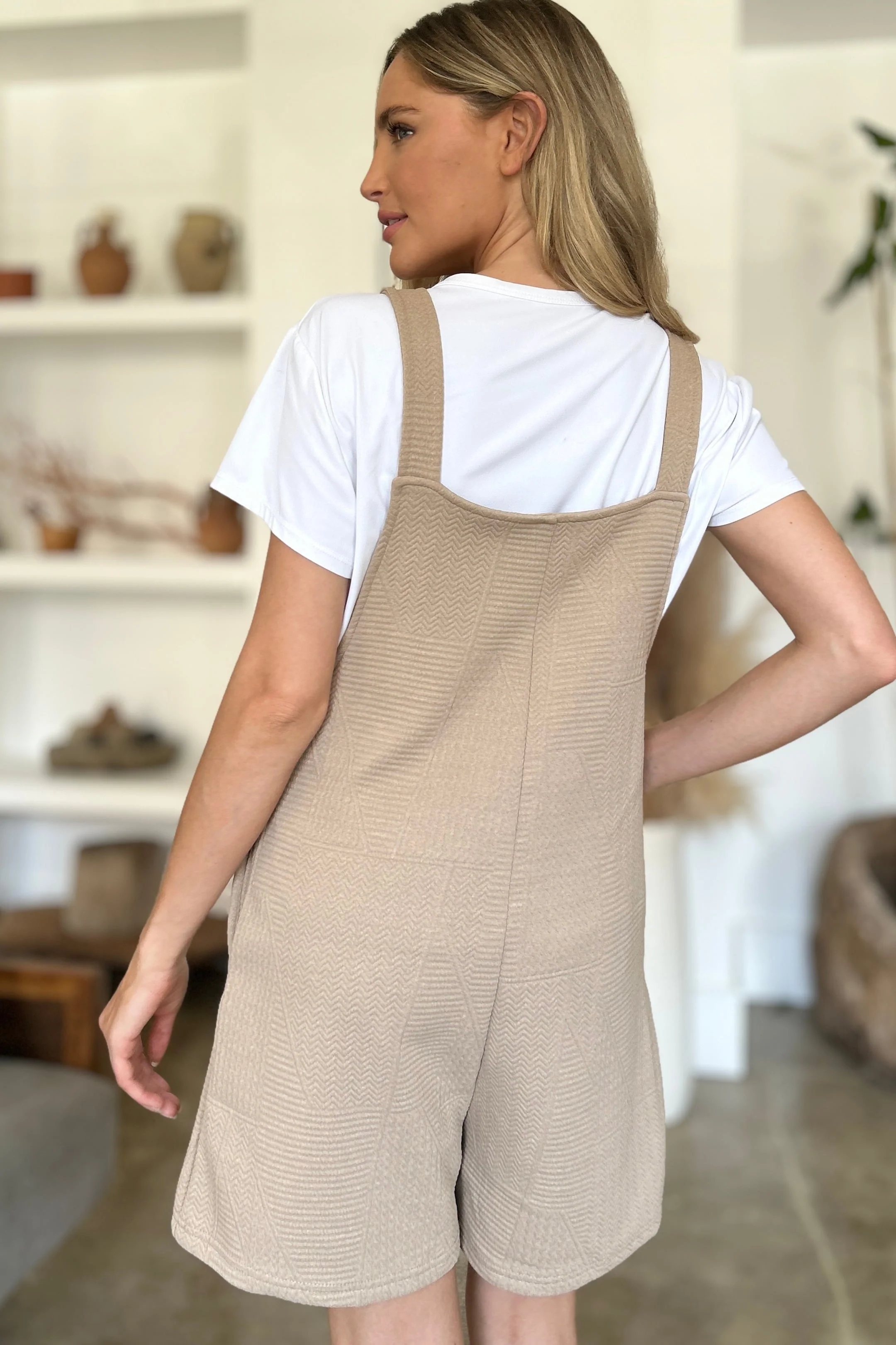 Double Take Full Size Texture Sleeveless Romper - Image 3