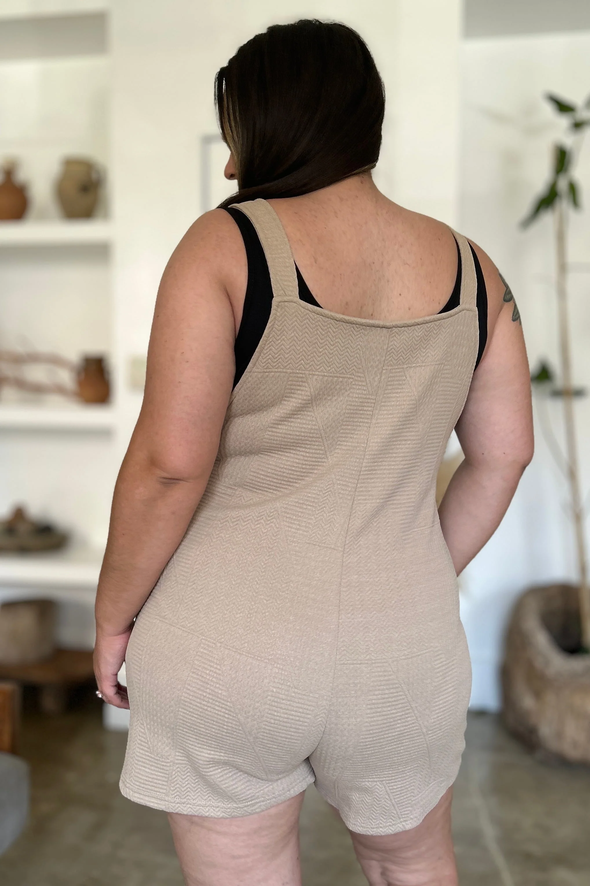 Double Take Full Size Texture Sleeveless Romper - Image 8