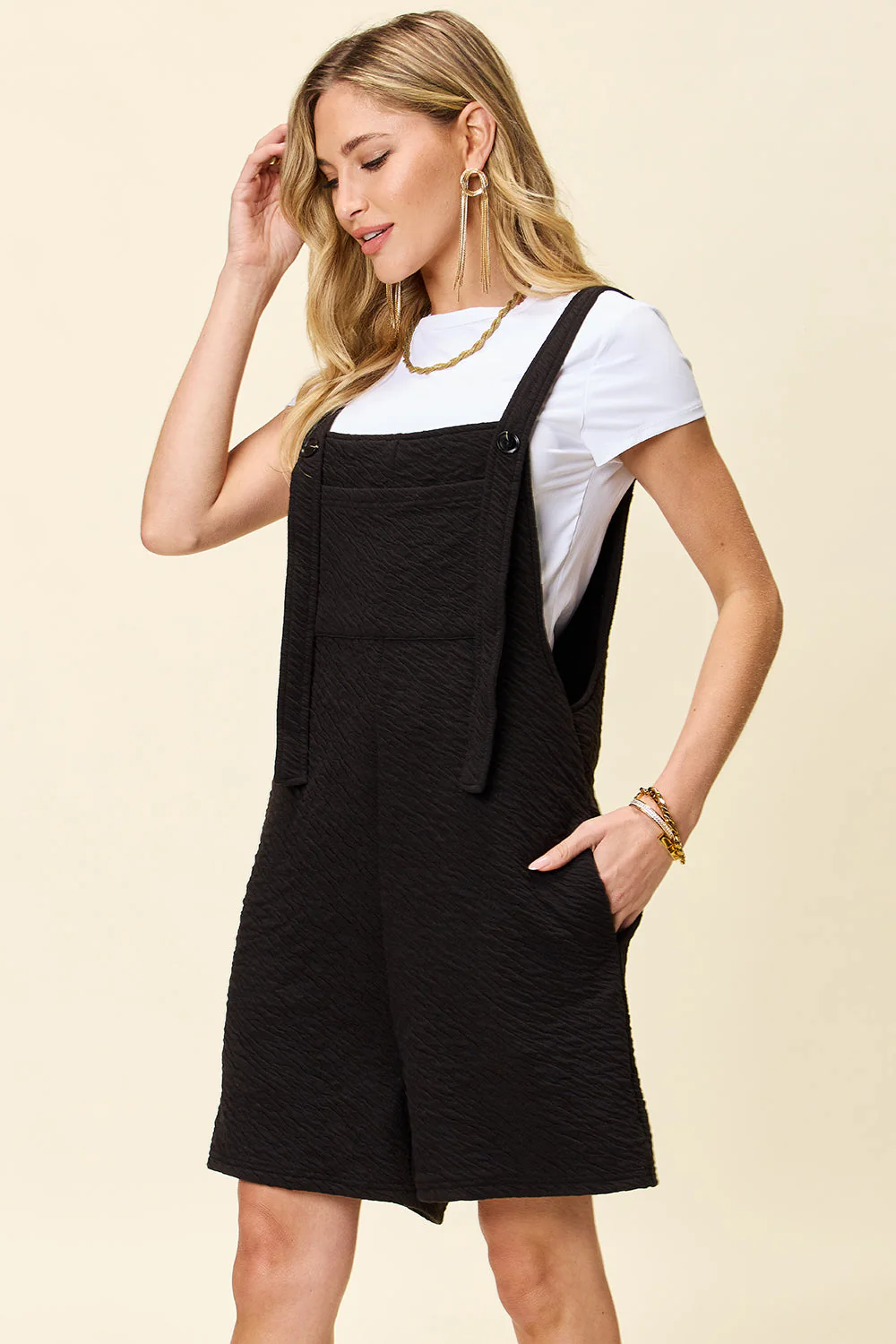 Double Take Full Size Texture Square Neck Romper - Image 2