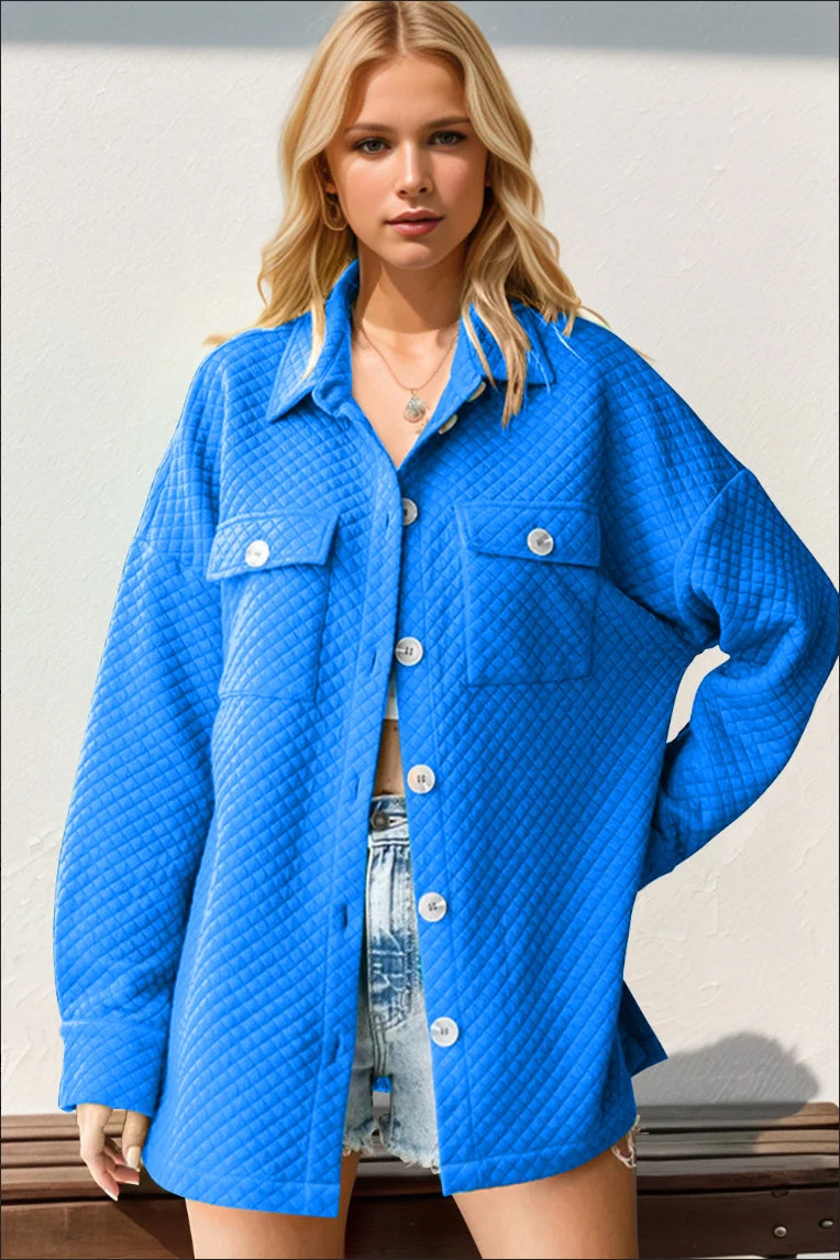 Double Take Full Size Textured Button Up Drop Shoulder Shacket - Image 3