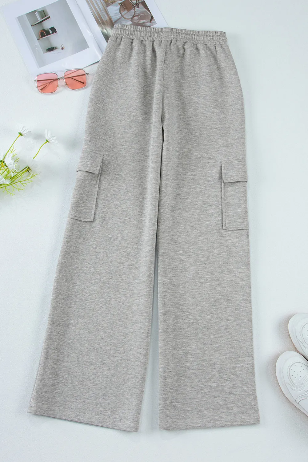 Drawstring Active Pants with Pockets - Image 3