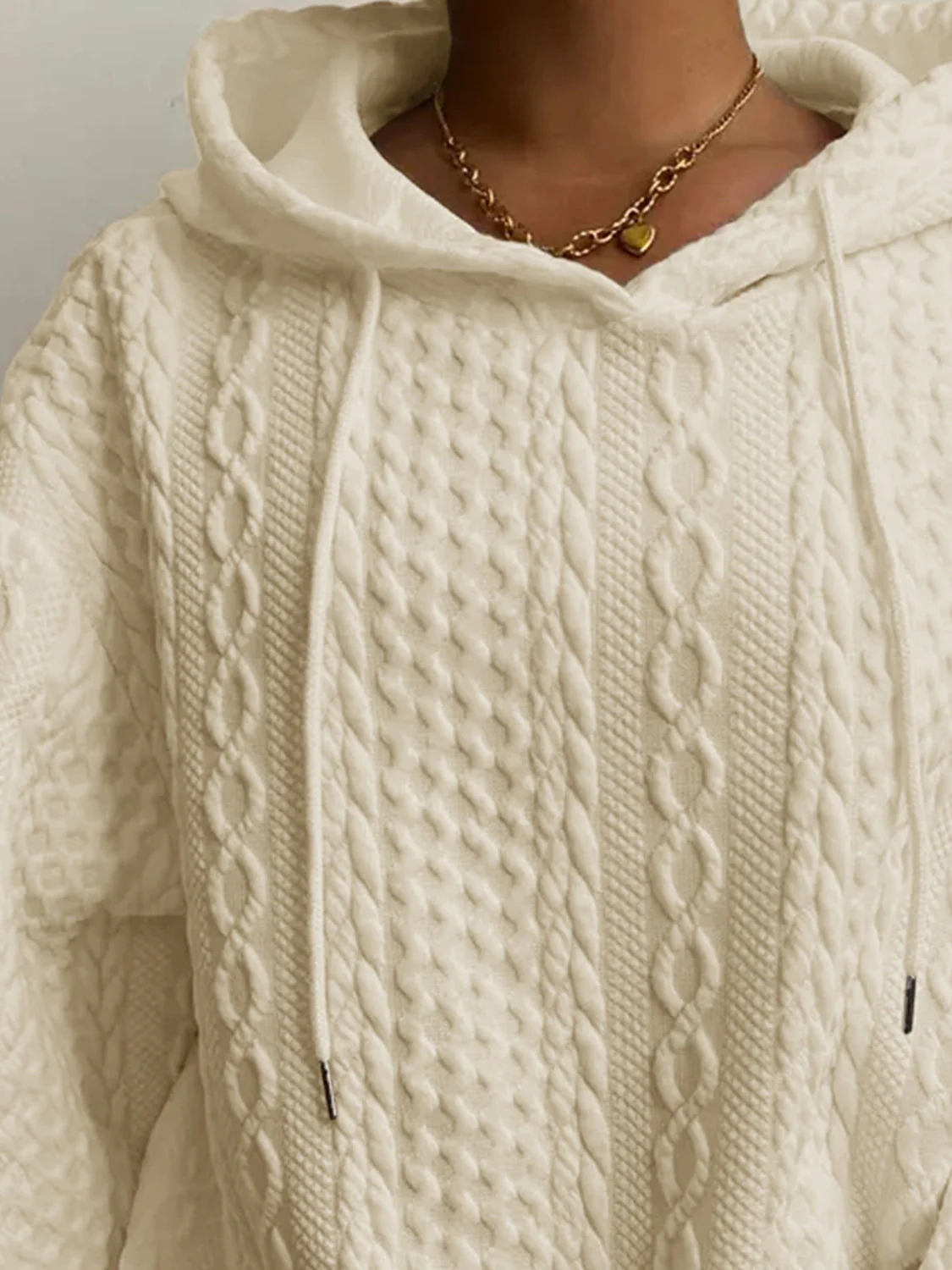 Drawstring Drop Shoulder Long Sleeve Hoodie - Image 13