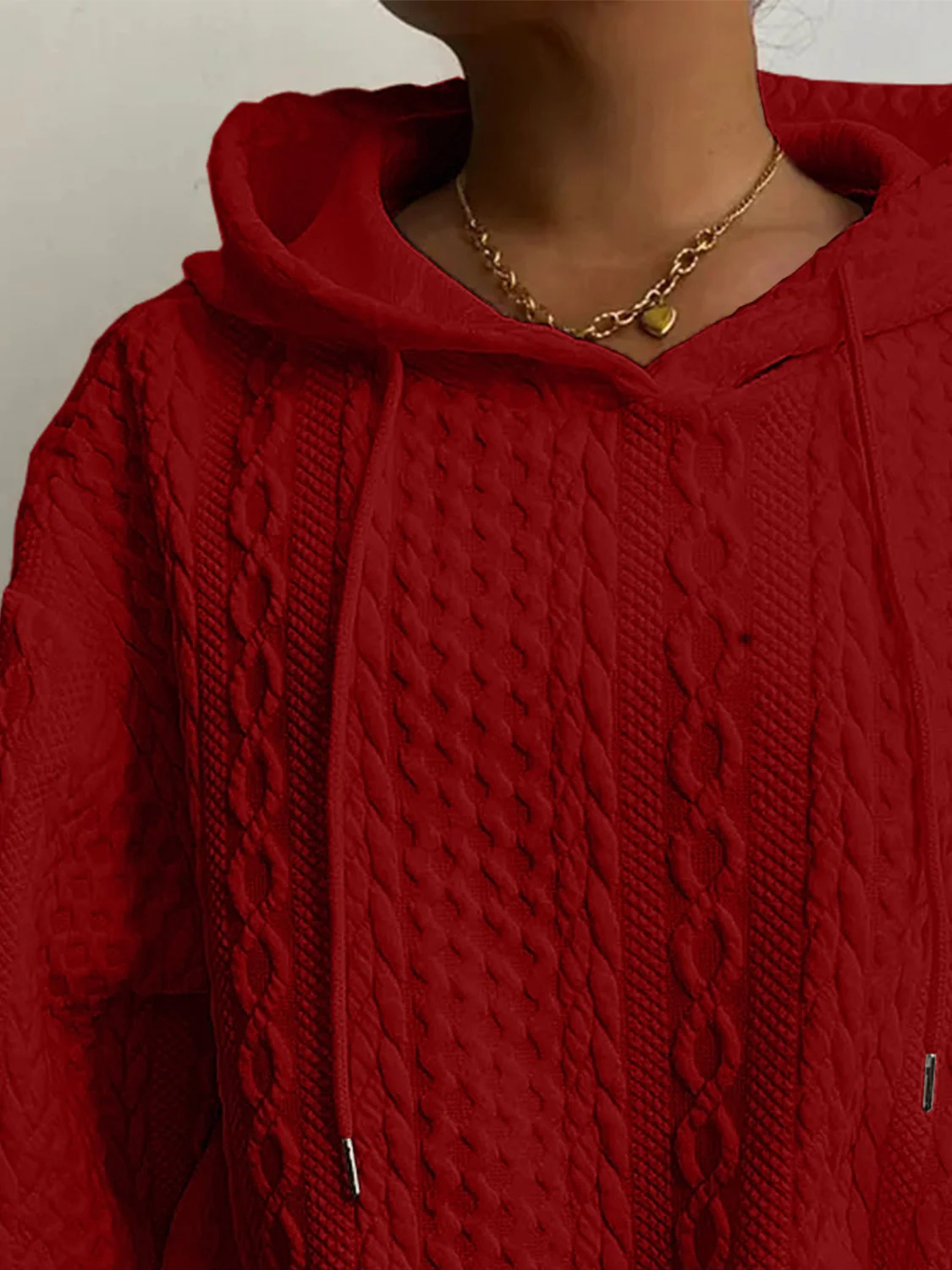 Drawstring Drop Shoulder Long Sleeve Hoodie - Image 16