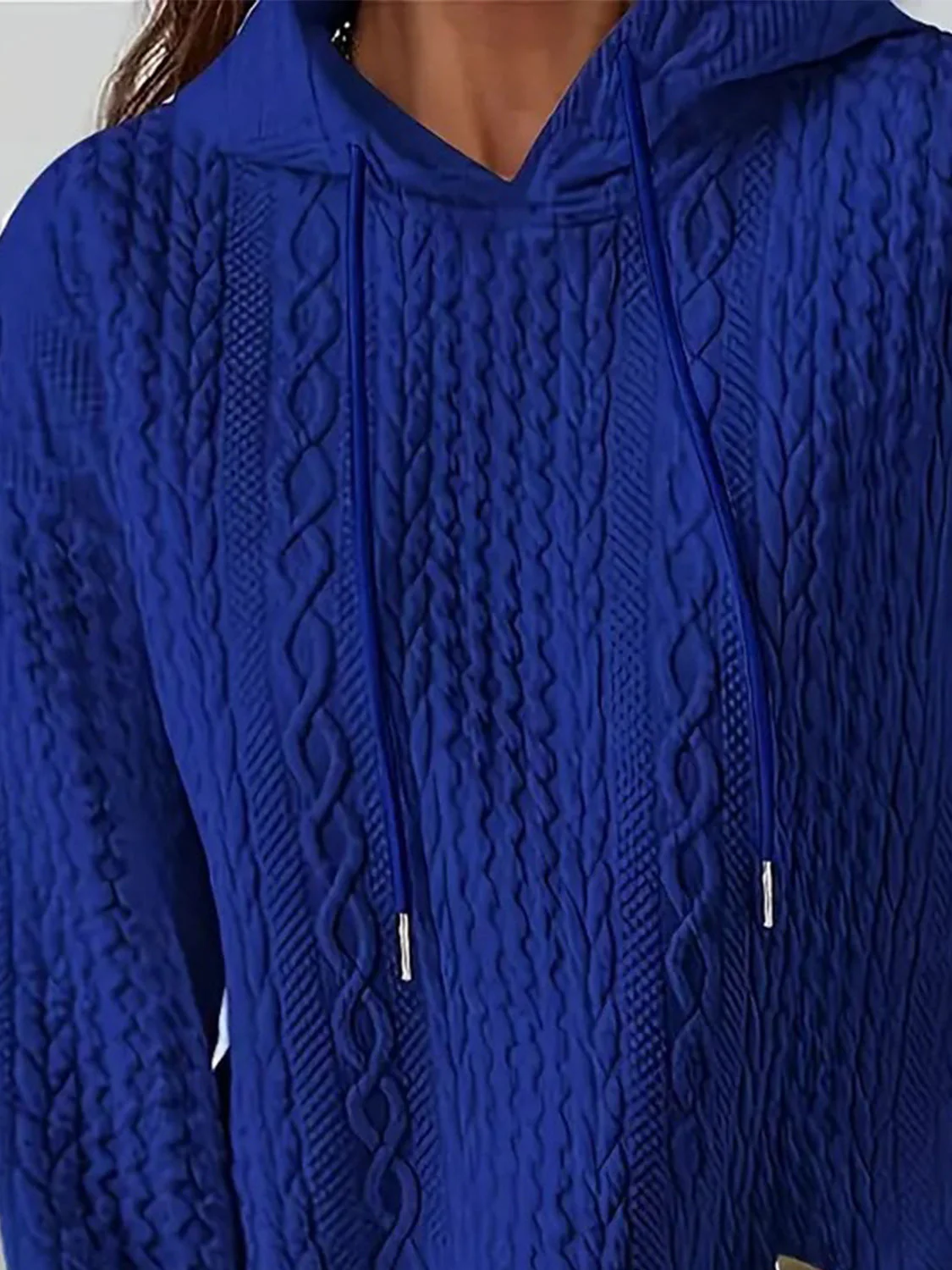 Drawstring Drop Shoulder Long Sleeve Hoodie - Image 19