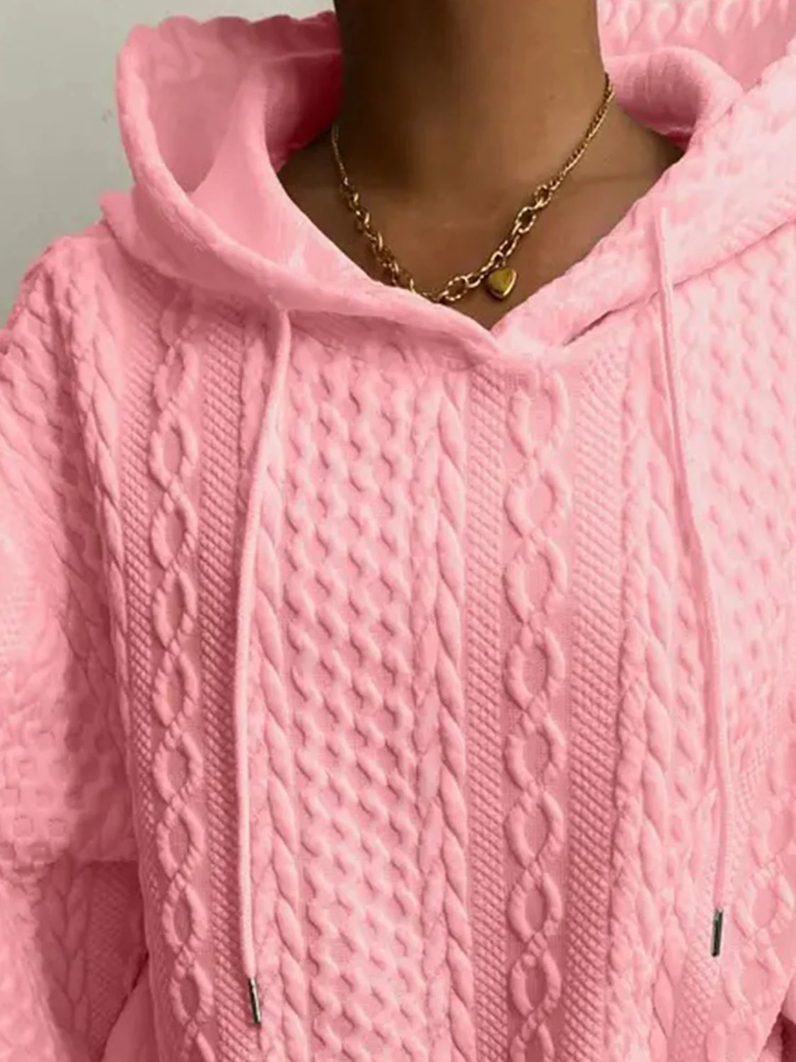 Drawstring Drop Shoulder Long Sleeve Hoodie - Image 22