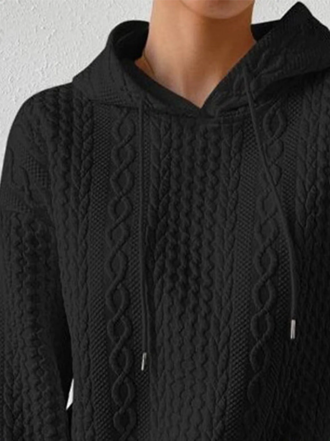 Drawstring Drop Shoulder Long Sleeve Hoodie - Image 7
