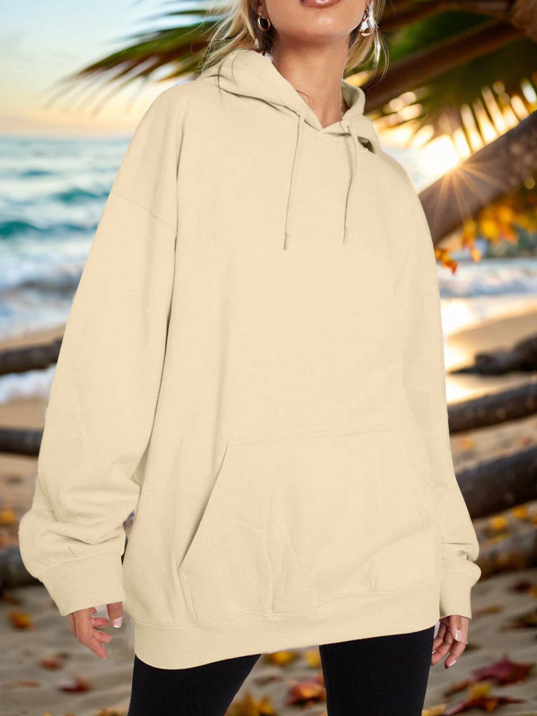 Drawstring Dropped Shoulder Hoodie - Image 16
