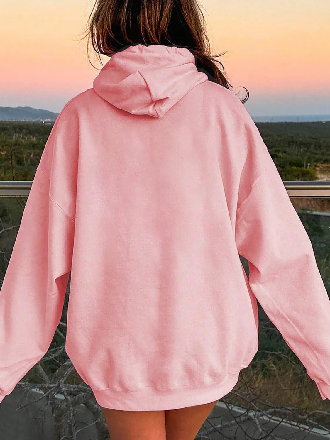 Drawstring Dropped Shoulder Hoodie - Image 2