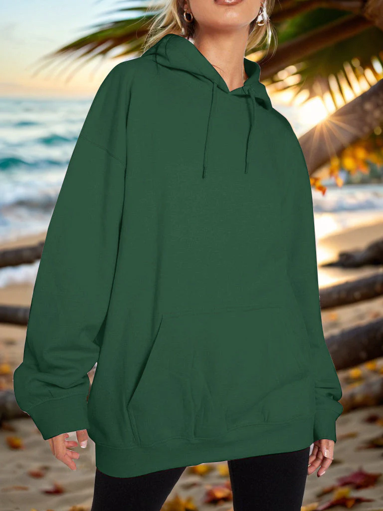 Drawstring Dropped Shoulder Hoodie - Image 26