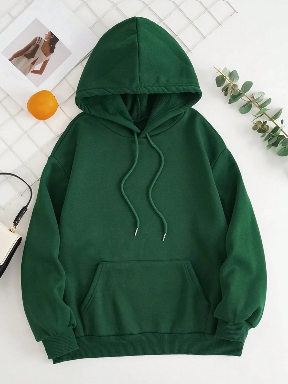 Drawstring Dropped Shoulder Hoodie - Image 28