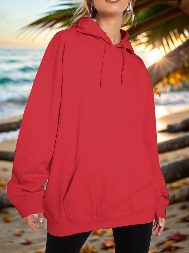 Drawstring Dropped Shoulder Hoodie - Image 30