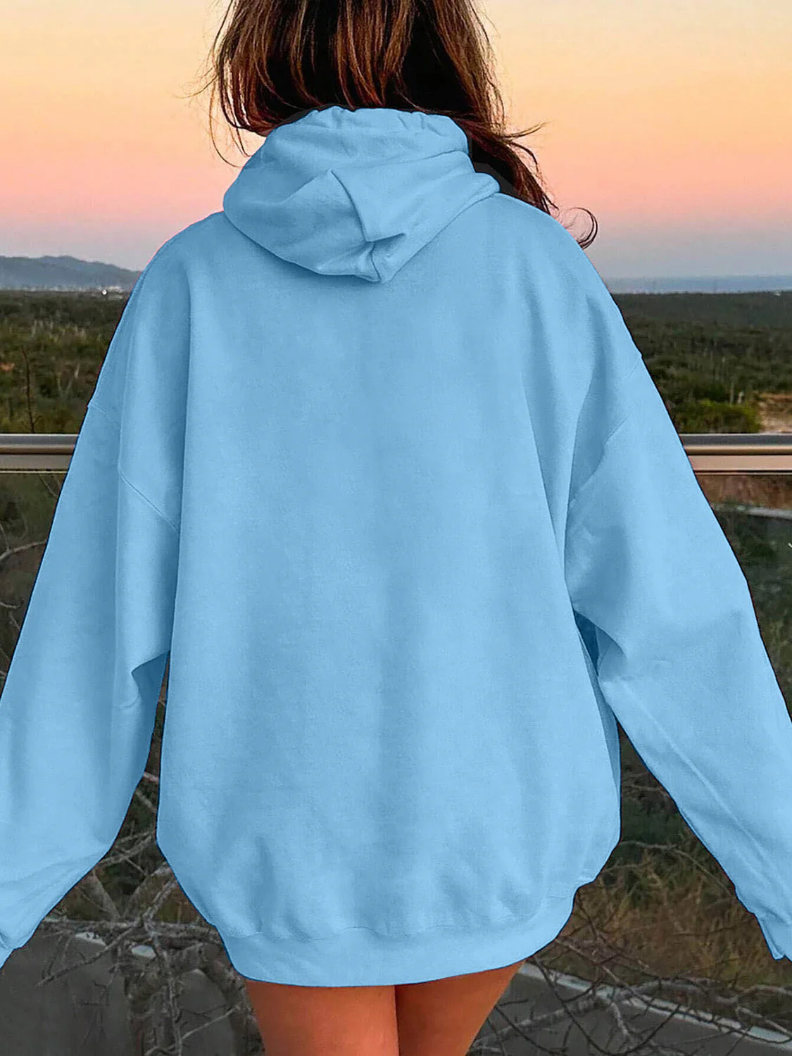 Drawstring Dropped Shoulder Hoodie - Image 35