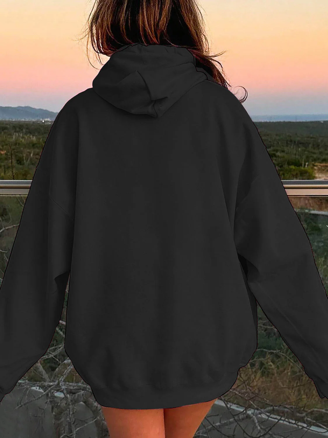 Drawstring Dropped Shoulder Hoodie - Image 6