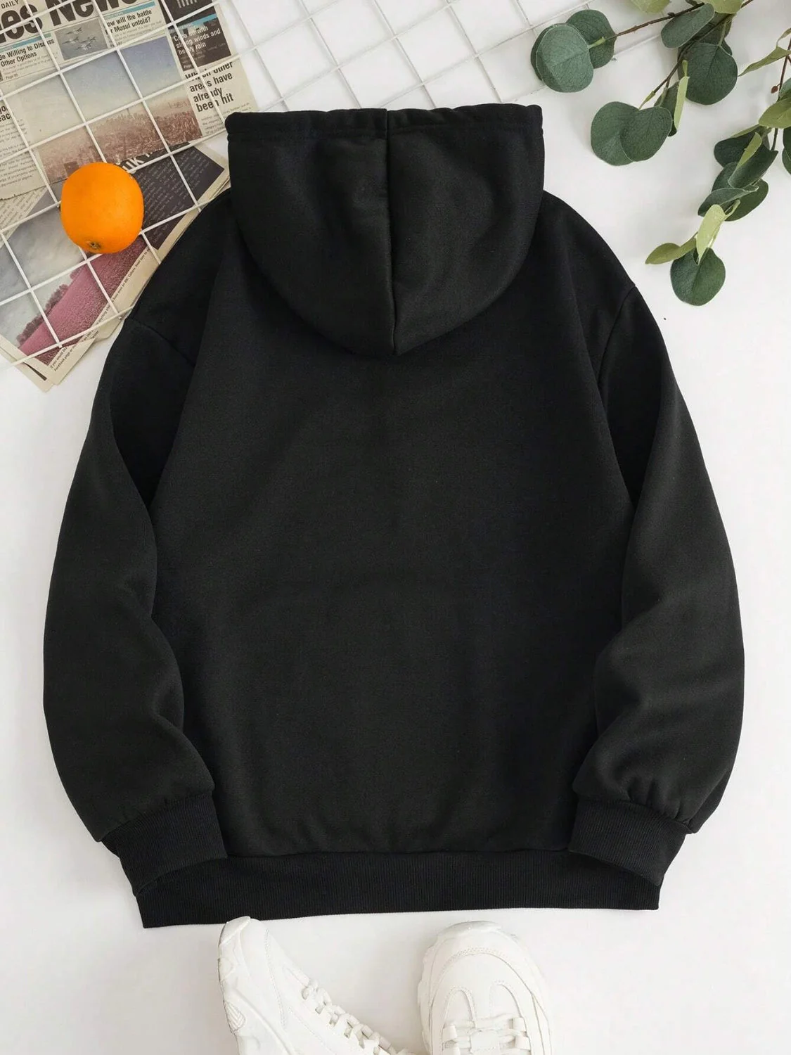 Drawstring Dropped Shoulder Hoodie - Image 8