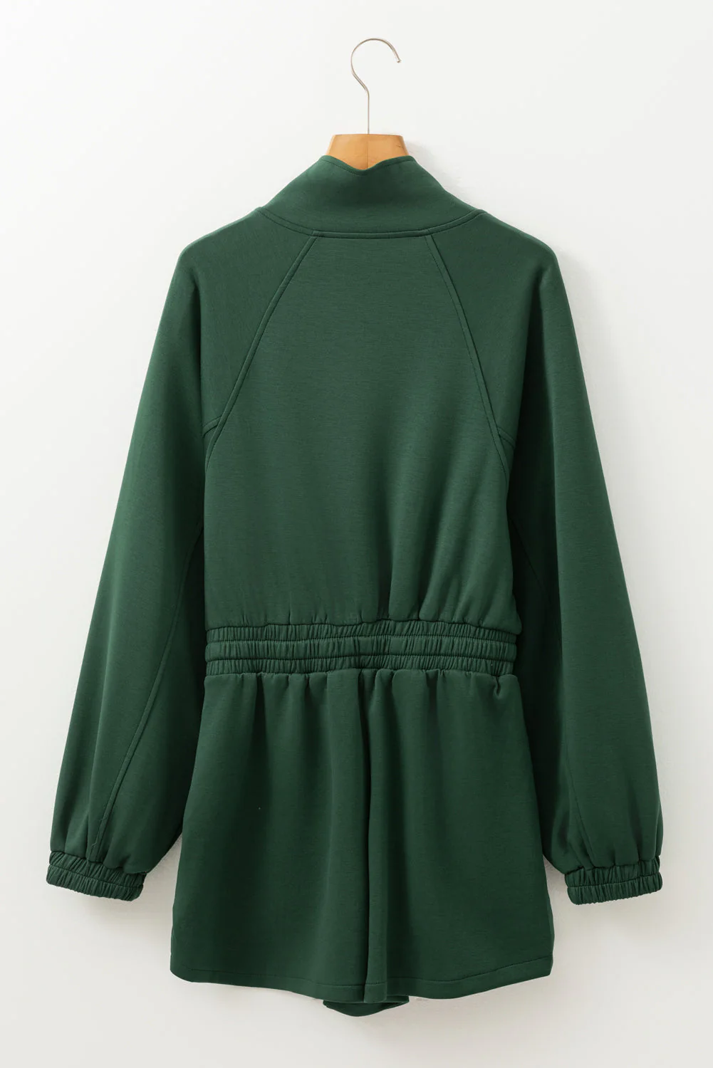 Drawstring Half Zip Long Sleeve Romper - Image 4