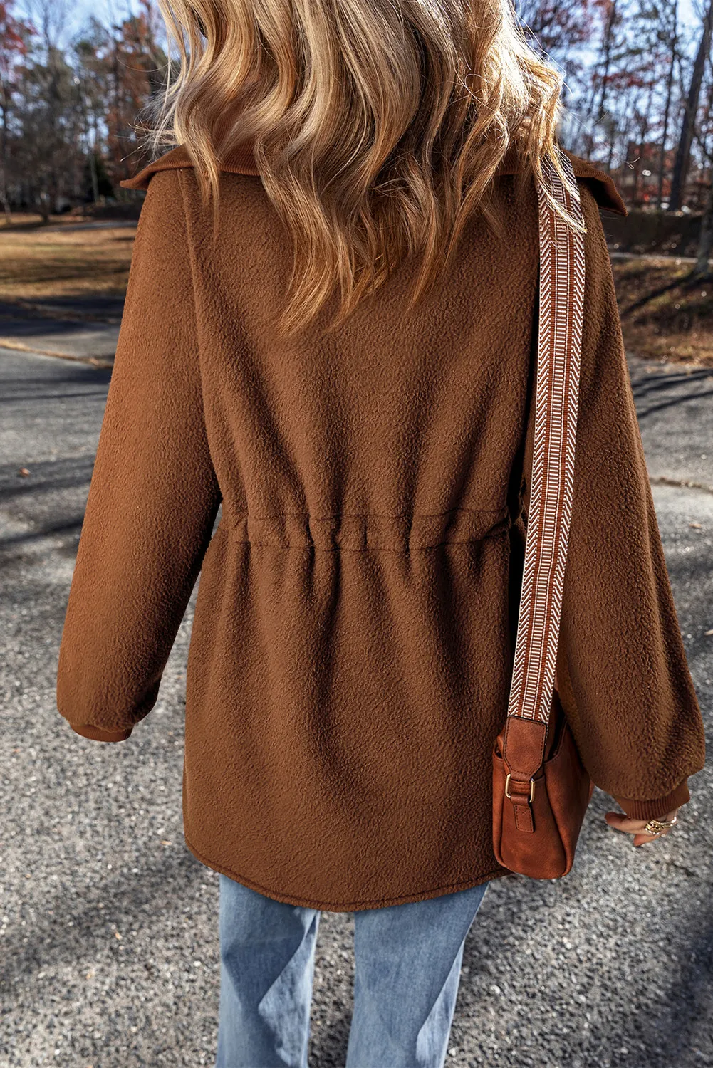 Drawstring Half Zip Long Sleeve Sweatshirt - Image 3