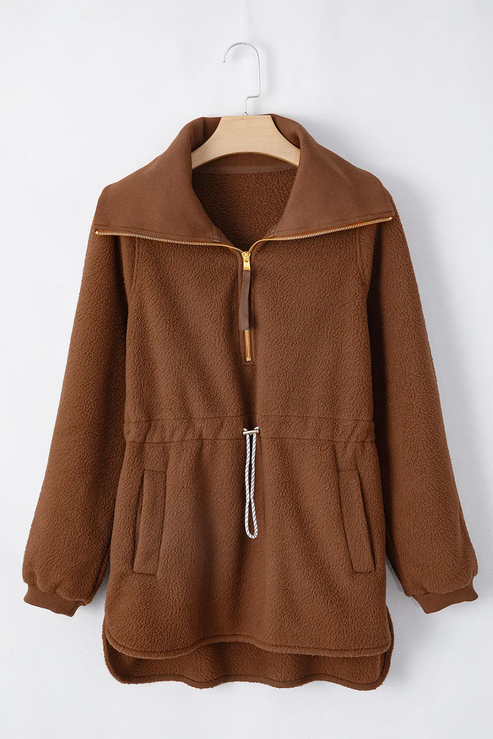 Drawstring Half Zip Long Sleeve Sweatshirt - Image 4