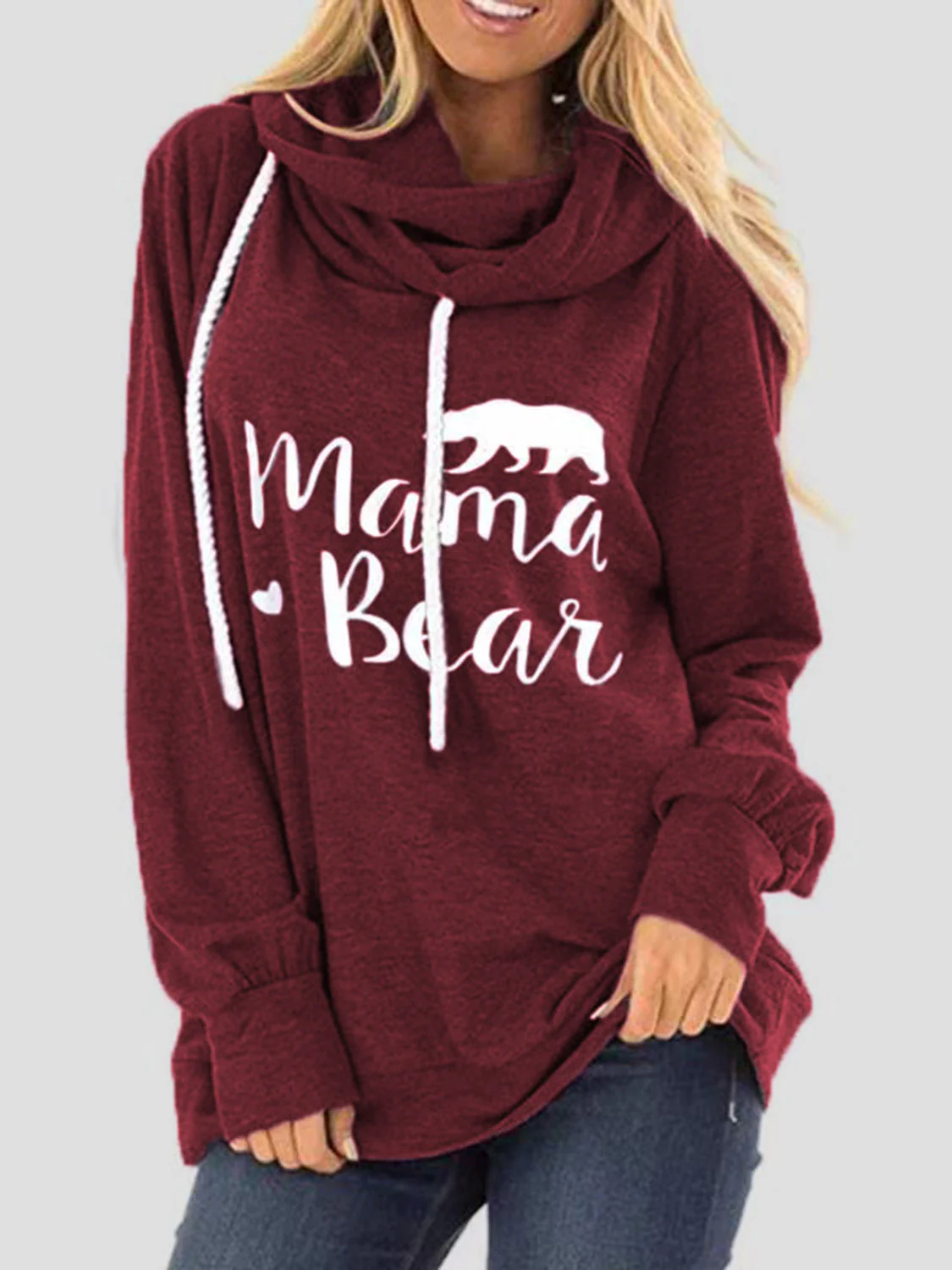 Drawstring Letter Graphic Long Sleeve Hoodie - Image 11