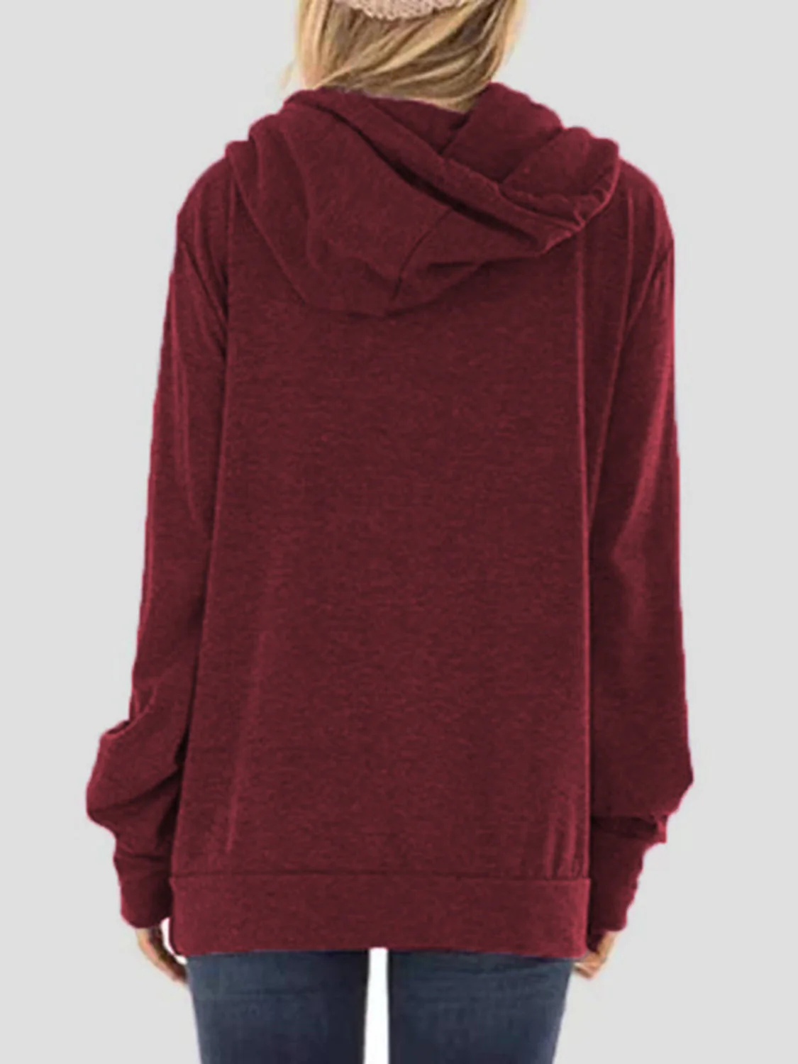 Drawstring Letter Graphic Long Sleeve Hoodie - Image 13