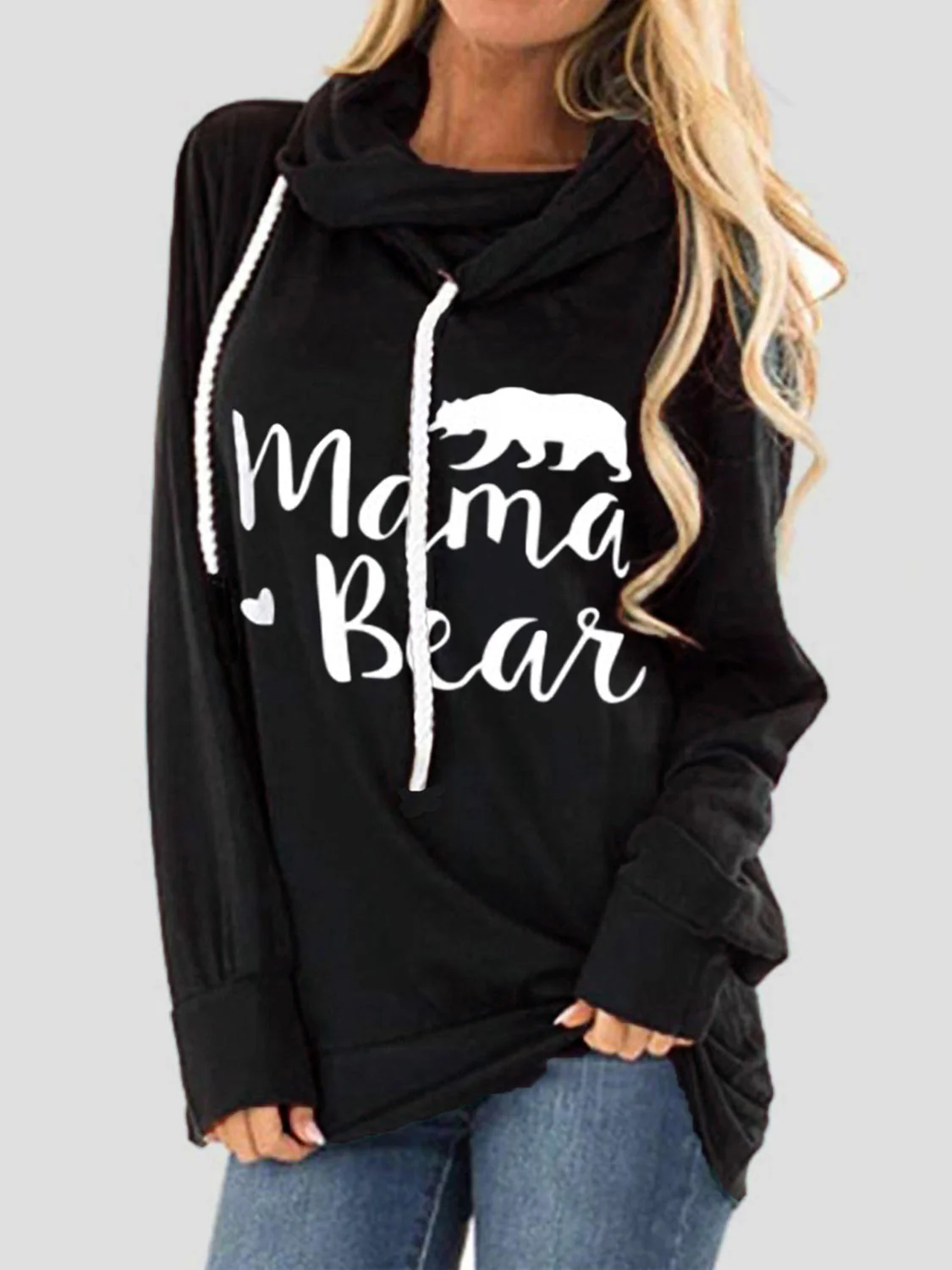 Drawstring Letter Graphic Long Sleeve Hoodie - Image 5