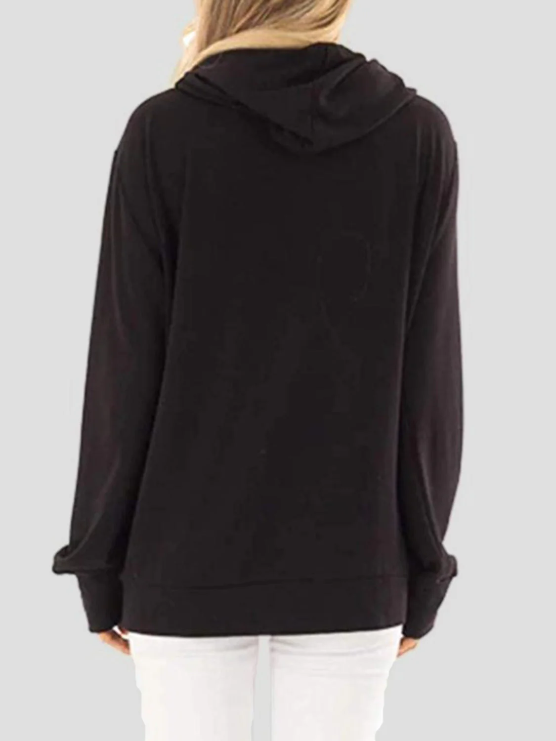 Drawstring Letter Graphic Long Sleeve Hoodie - Image 6