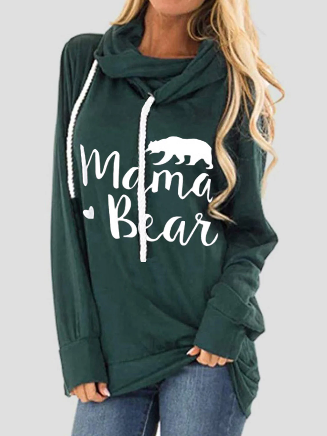 Drawstring Letter Graphic Long Sleeve Hoodie - Image 8