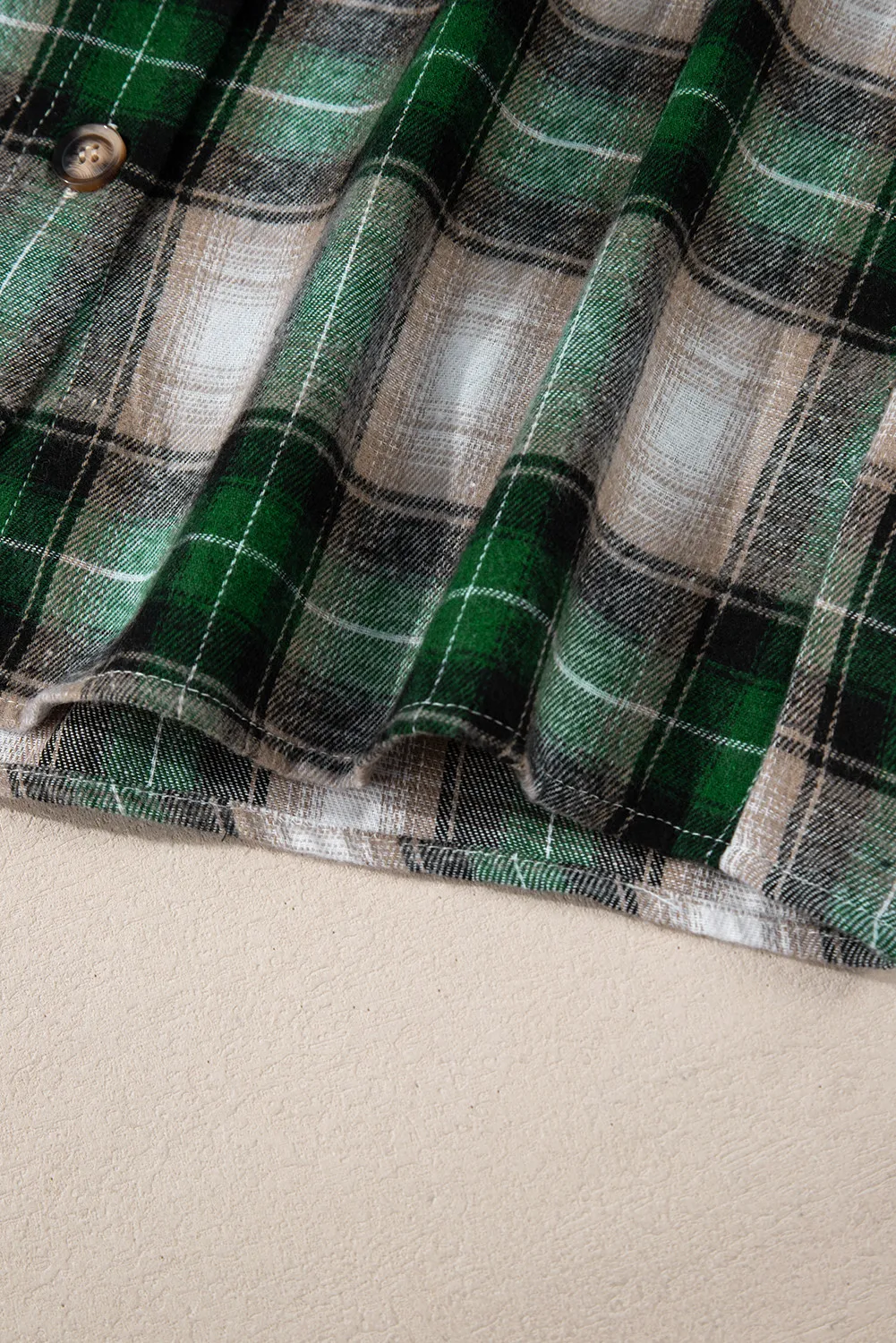 Drawstring Pocketed Plaid Hooded Jacket - Image 6