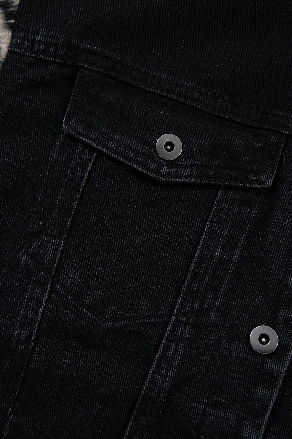 Drawstring Raw Hem Button Up Hooded Denim Jacket - Image 7