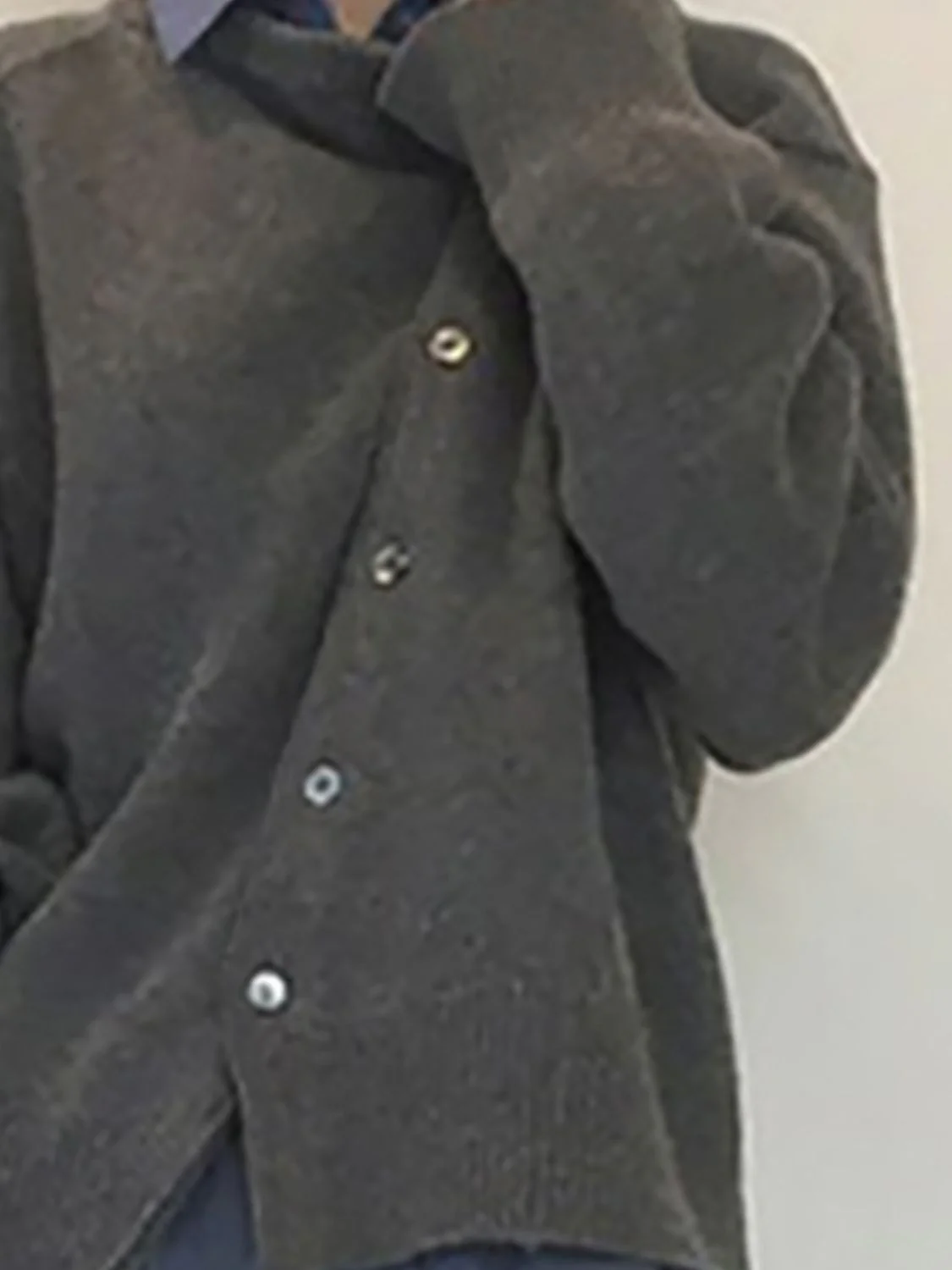 Dropped Shoulder Buttoned Cardigan - Image 14