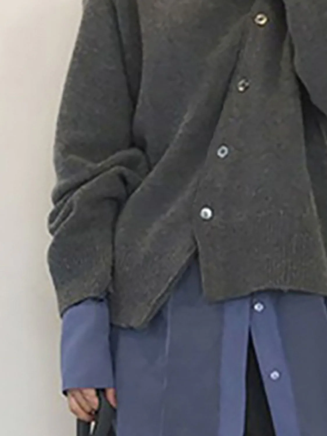 Dropped Shoulder Buttoned Cardigan - Image 15