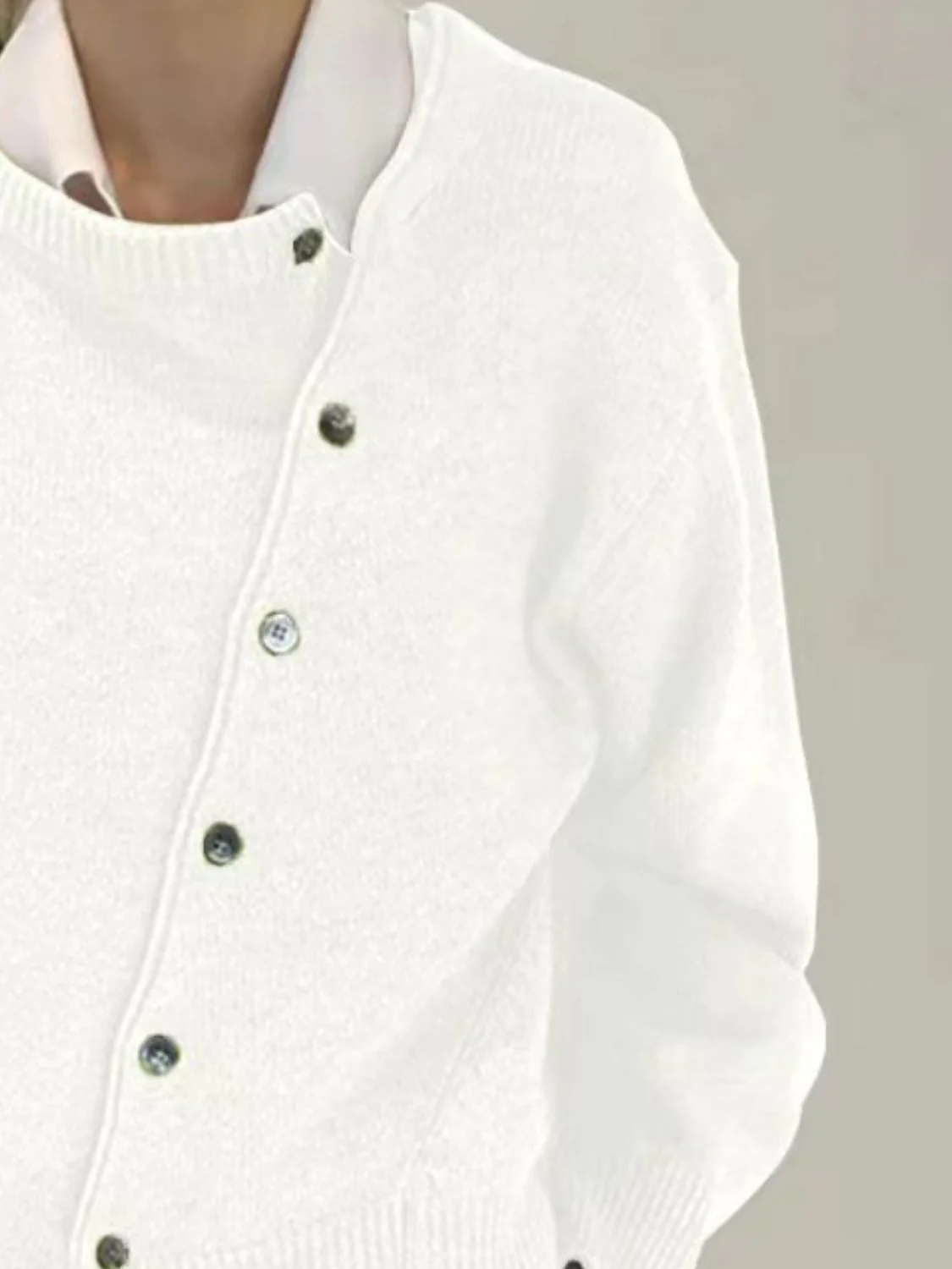 Dropped Shoulder Buttoned Cardigan - Image 17