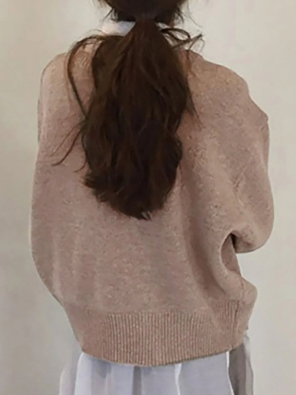 Dropped Shoulder Buttoned Cardigan - Image 2