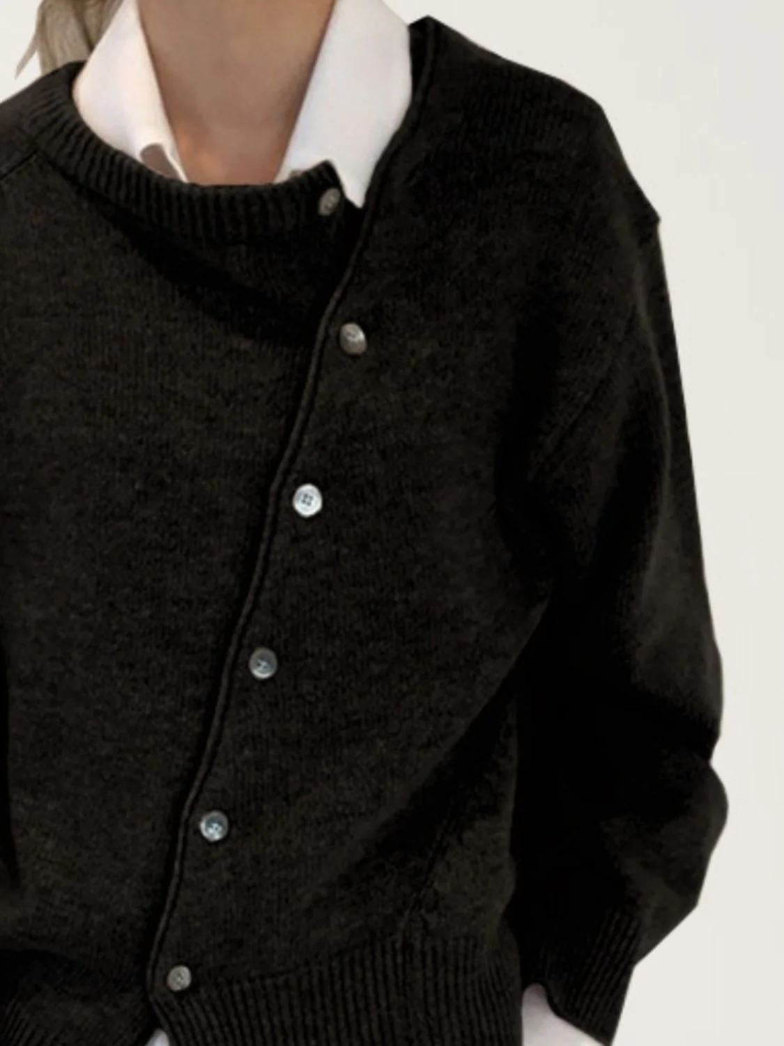 Dropped Shoulder Buttoned Cardigan - Image 5