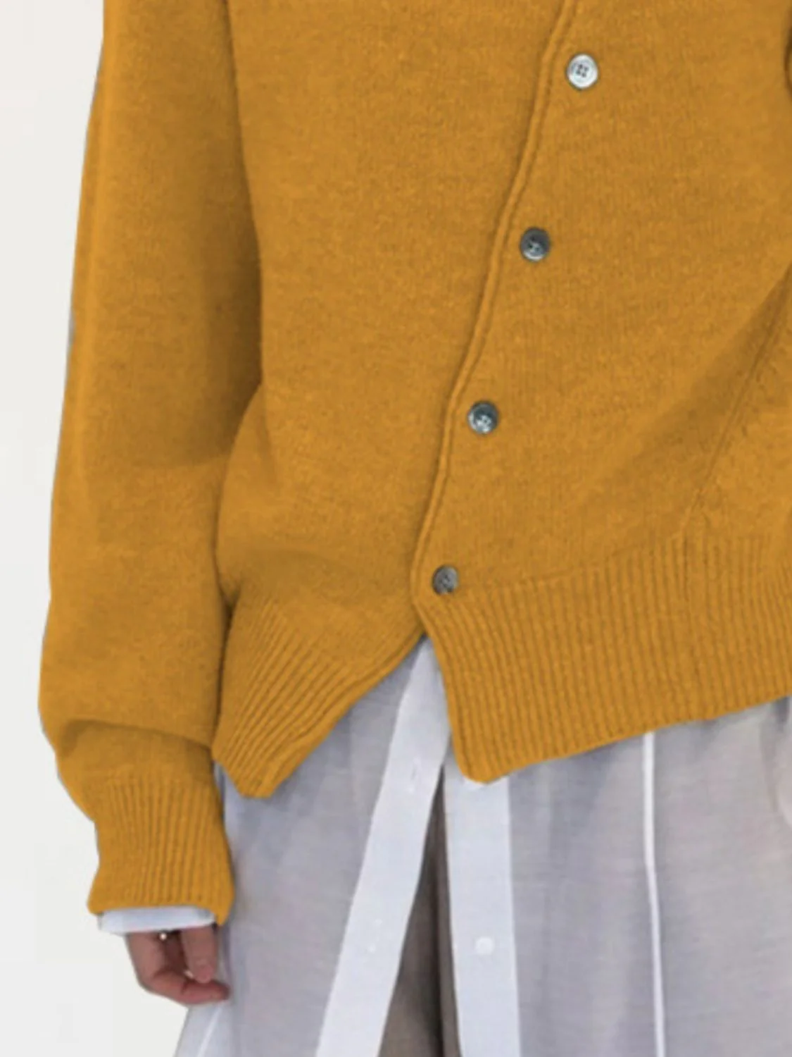 Dropped Shoulder Buttoned Cardigan - Image 9