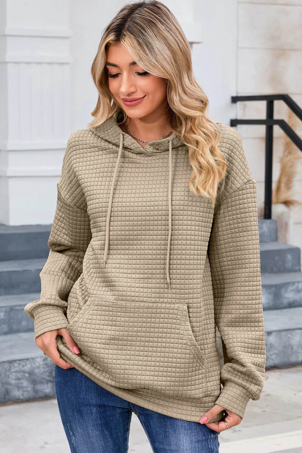 Dropped Shoulder Pocketed Hoodie - Image 6