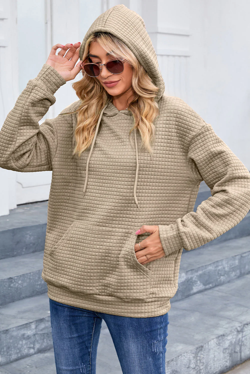 Dropped Shoulder Pocketed Hoodie - Image 7