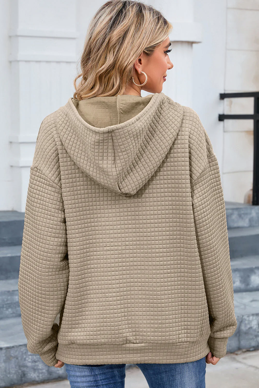 Dropped Shoulder Pocketed Hoodie - Image 8
