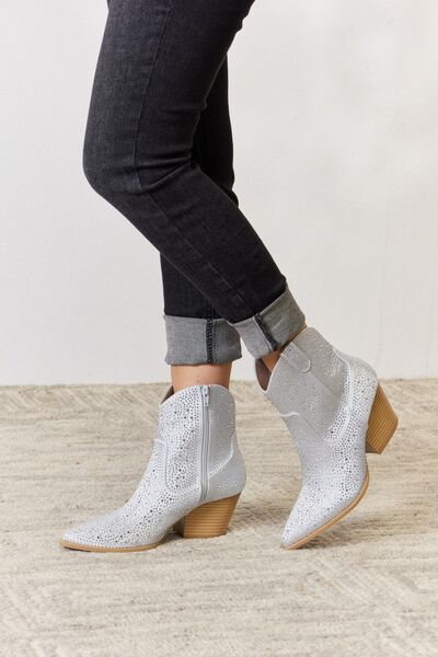 East Lion Corp Rhinestone Ankle Cowboy Boots - Image 2
