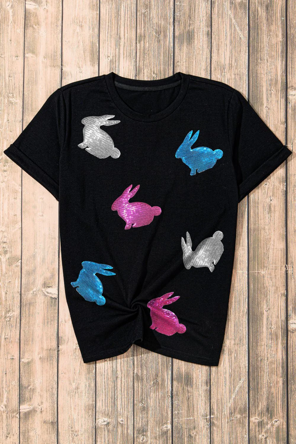 Easter Bunny Round Neck T-Shirt - Image 4