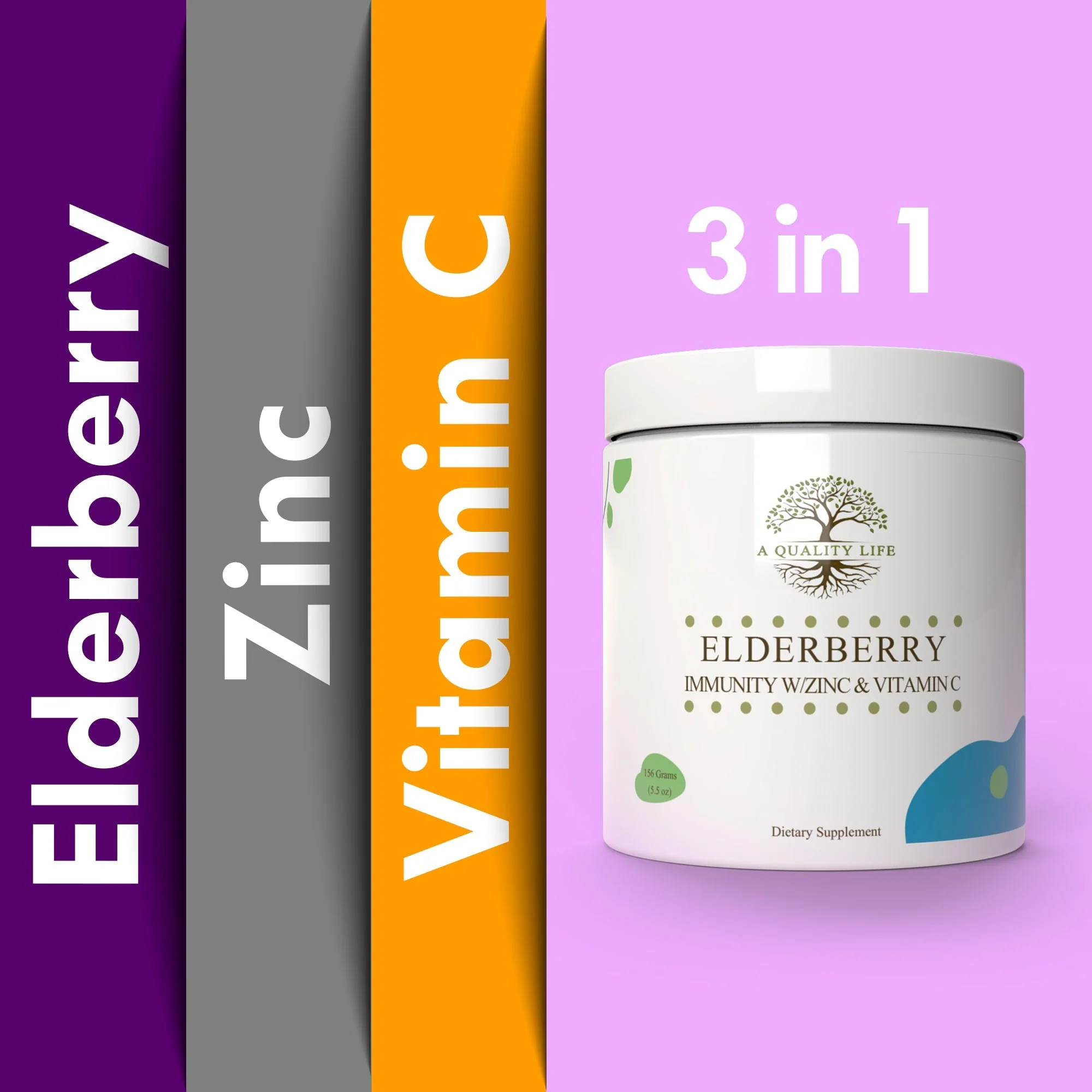Elderberry, Zinc and Vitamin C Formula by A Quality Life Nutrition - Image 3