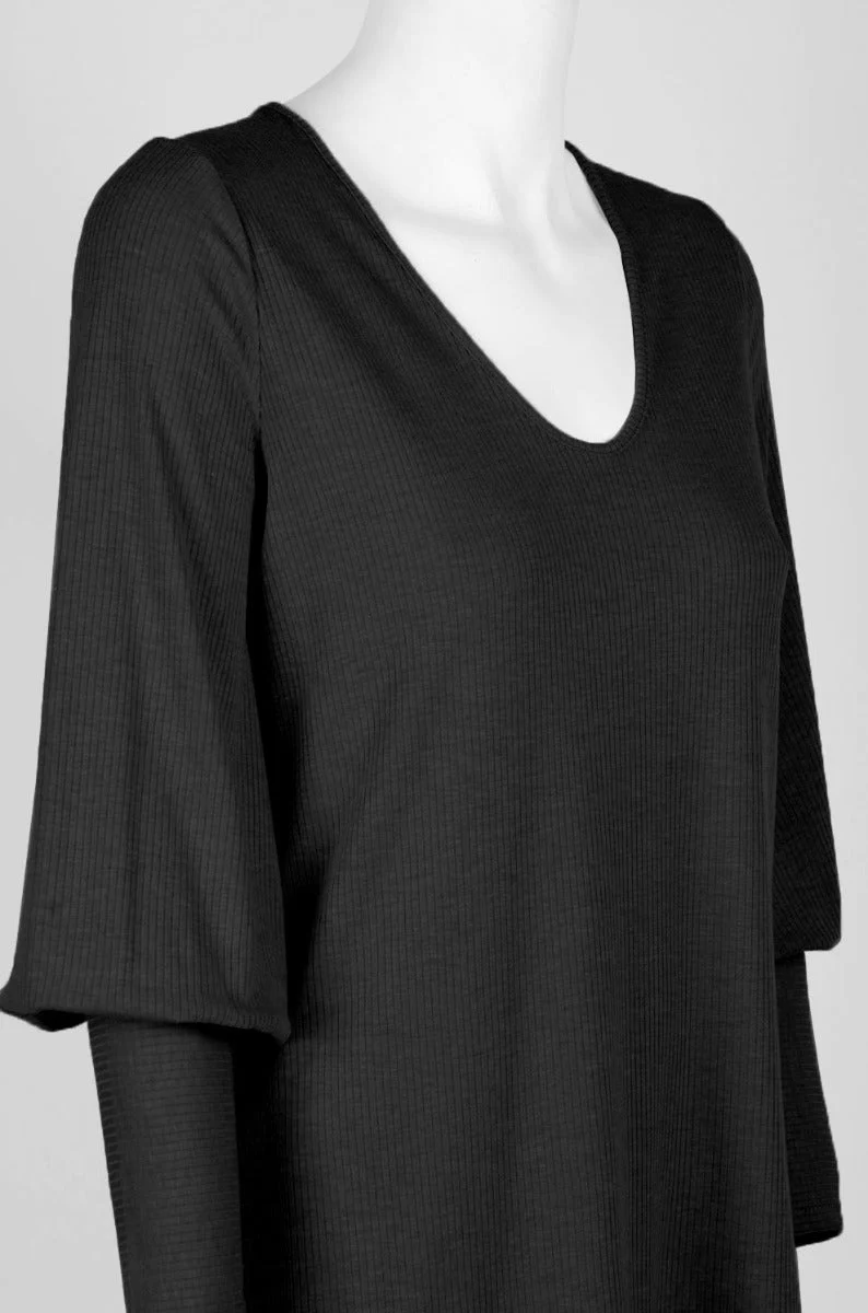 Ellen Tracy Scoop Neck Blouson Long Sleeve Solid Knit Jersey Top by Curated Brands - Image 12